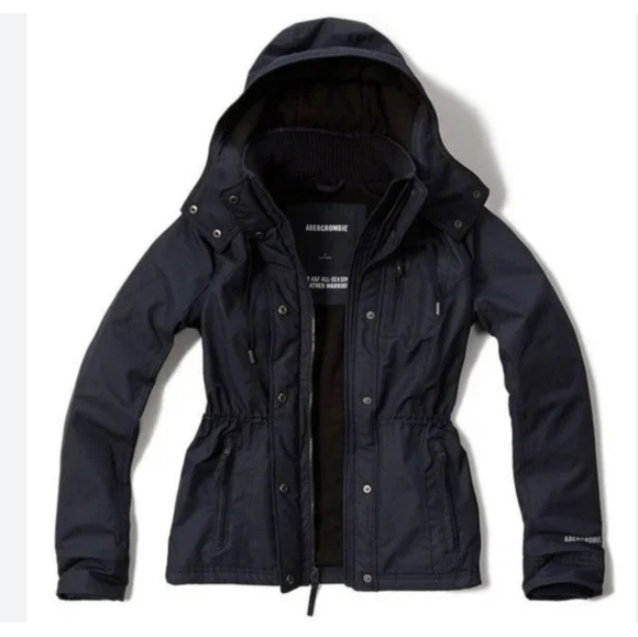 Abercrombie & Fitch Jackets & Blazers - Abercrombie & Fitch Navy Blue Winter Coat Jacket Hoodies Size L